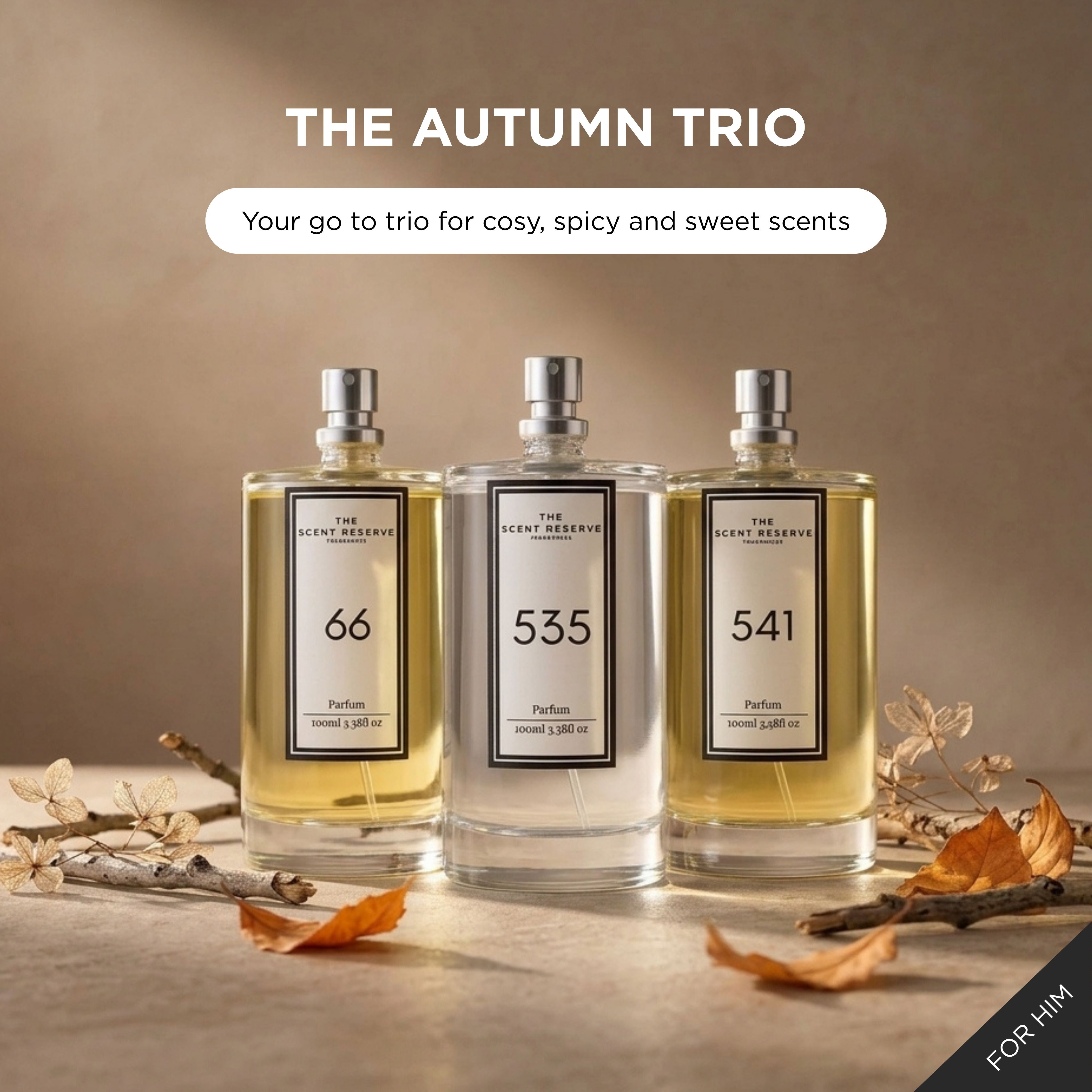 The Scent Reserve Autumn Trio parfum homme coffret 3 épicé