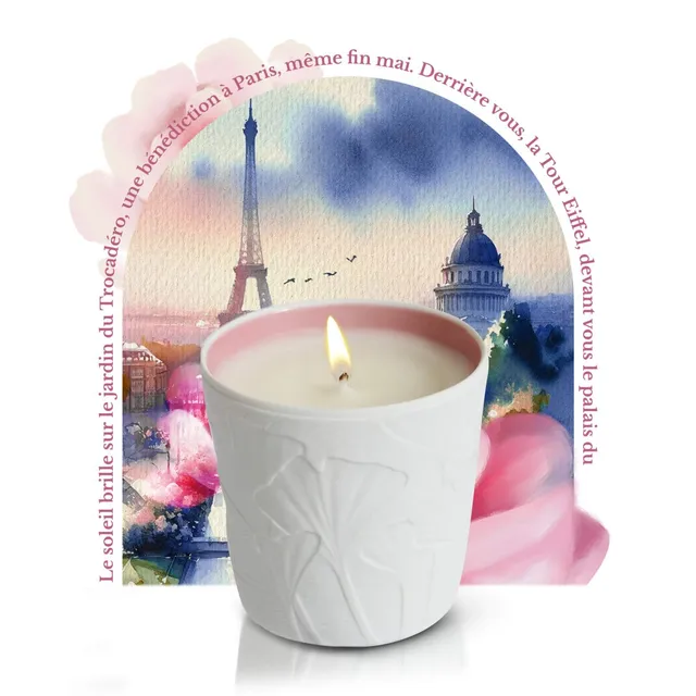 Le Jardin Retrouvé Rose Trocadéro bougie parfumée porcelaine rose