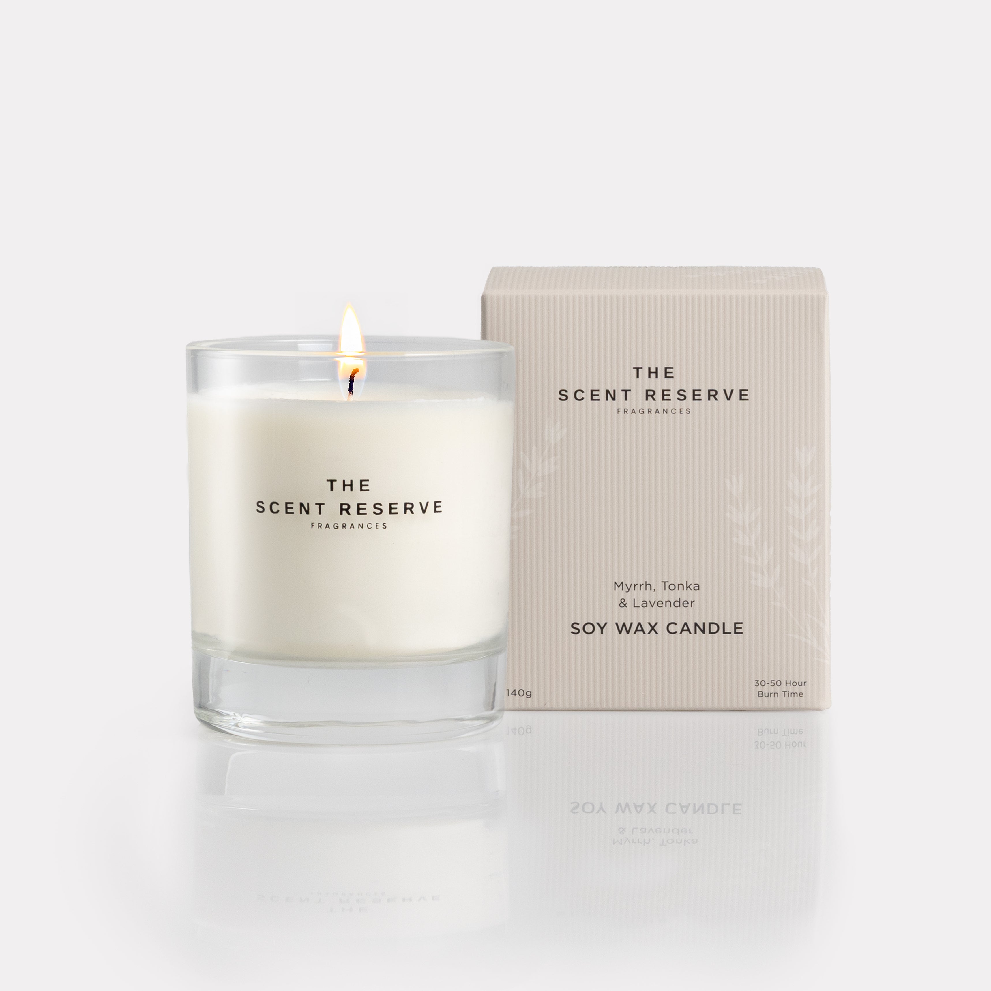 The Scent Reserve Bougie Cire de Soja Myrrhe Tonka Lavande
