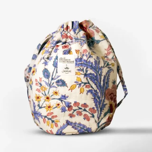 Le Jardin Retrouvé x Jamini pochon voyage motif floral