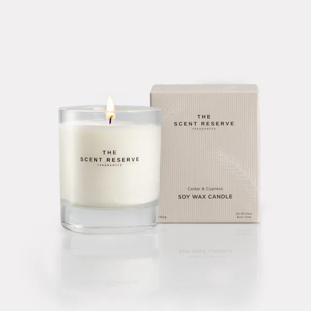 The Scent Reserve Soy Wax Candles Cedar & Cypress Bougie Cire Soja Boisée