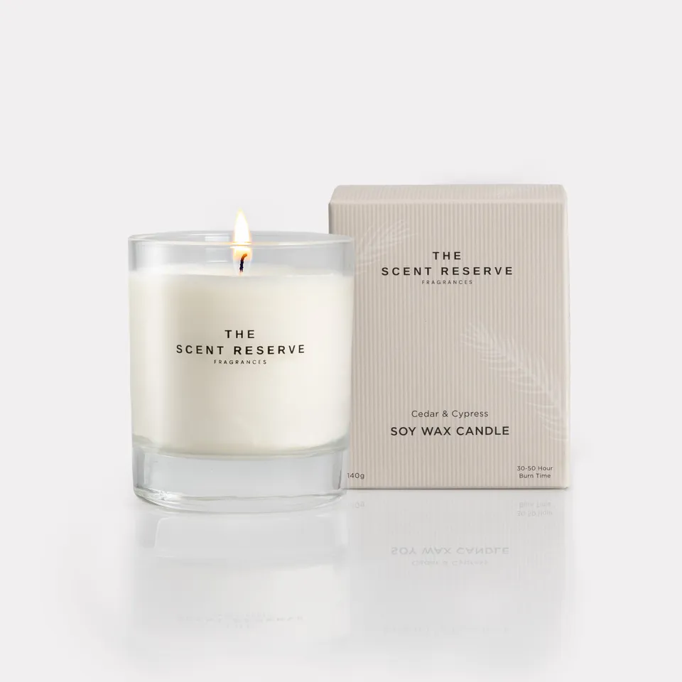 The Scent Reserve Soy Wax Candles Cedar & Cypress Bougie Cire Soja Boisée