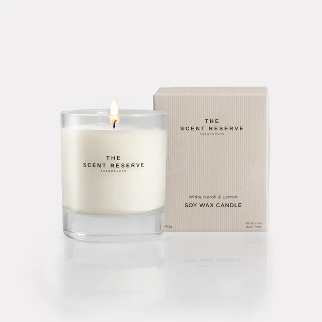 The Scent Reserve bougie parfumée néroli citron cire soja