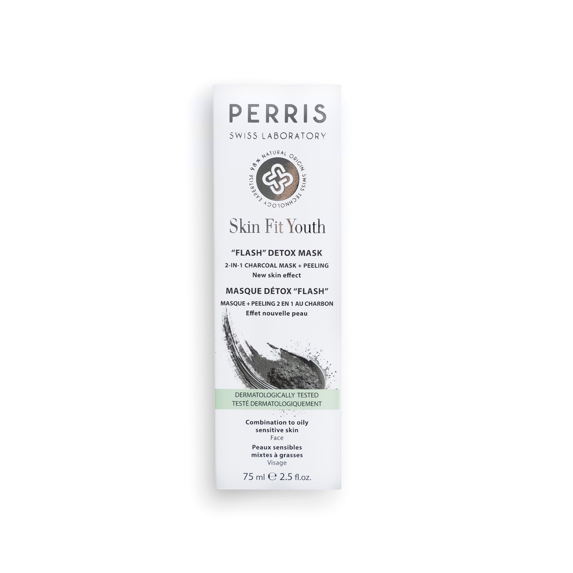 Perris Monte Carlo Face Masks Flash Detox Masque 75 ml Charbon