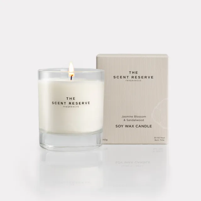 The Scent Reserve Jasmine Blossom bougie parfumée santal