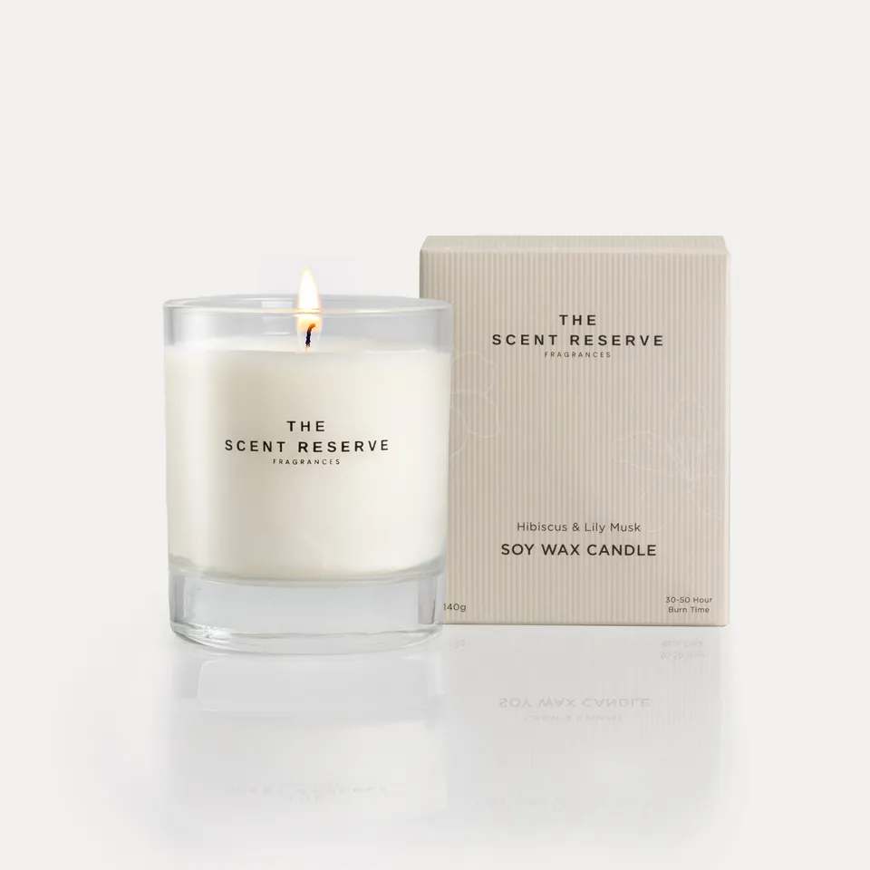The Scent Reserve Hibiscus Lily Musk bougie parfumée florale