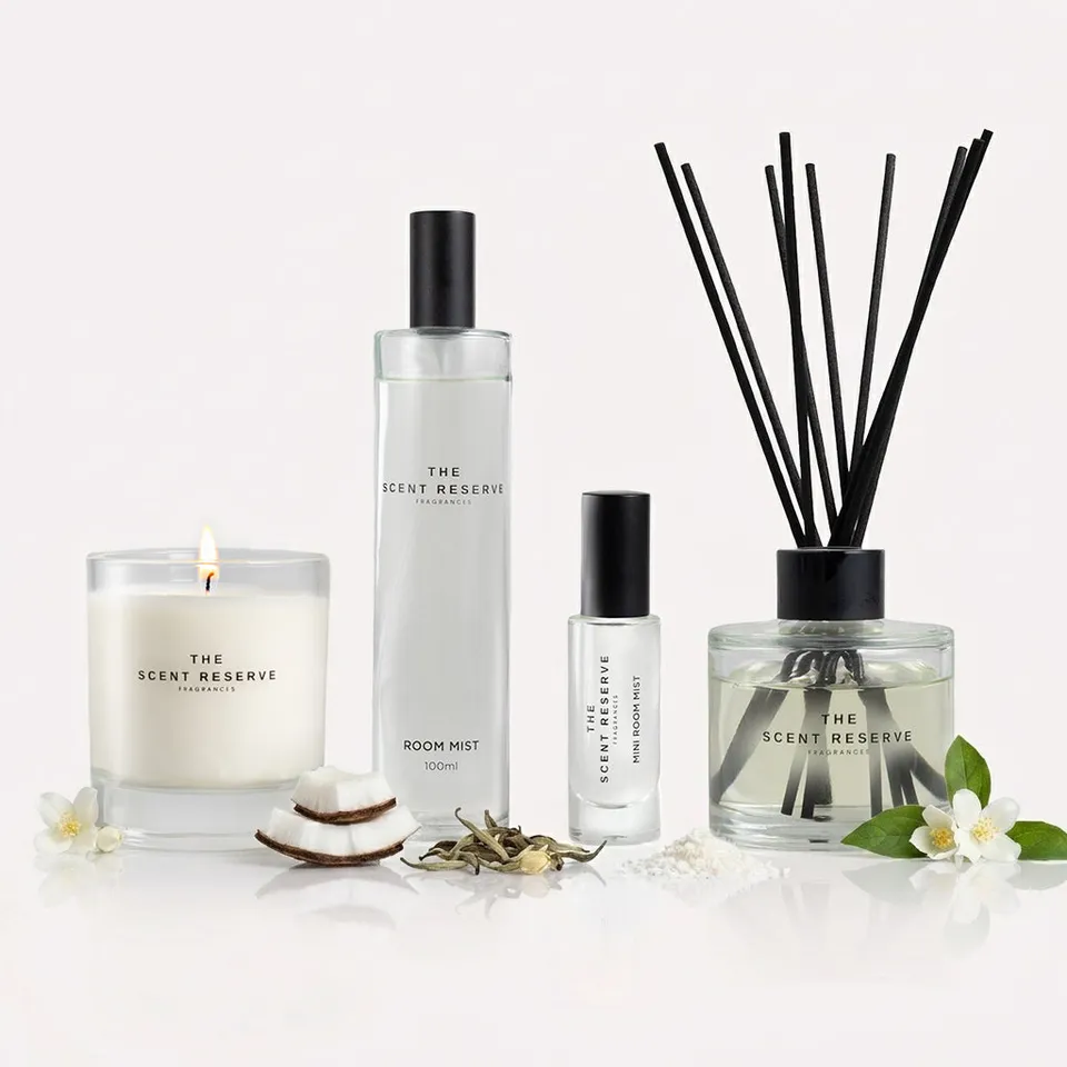 The Scent Reserve Coconut Leaf White Tea coffret parfum maison frais