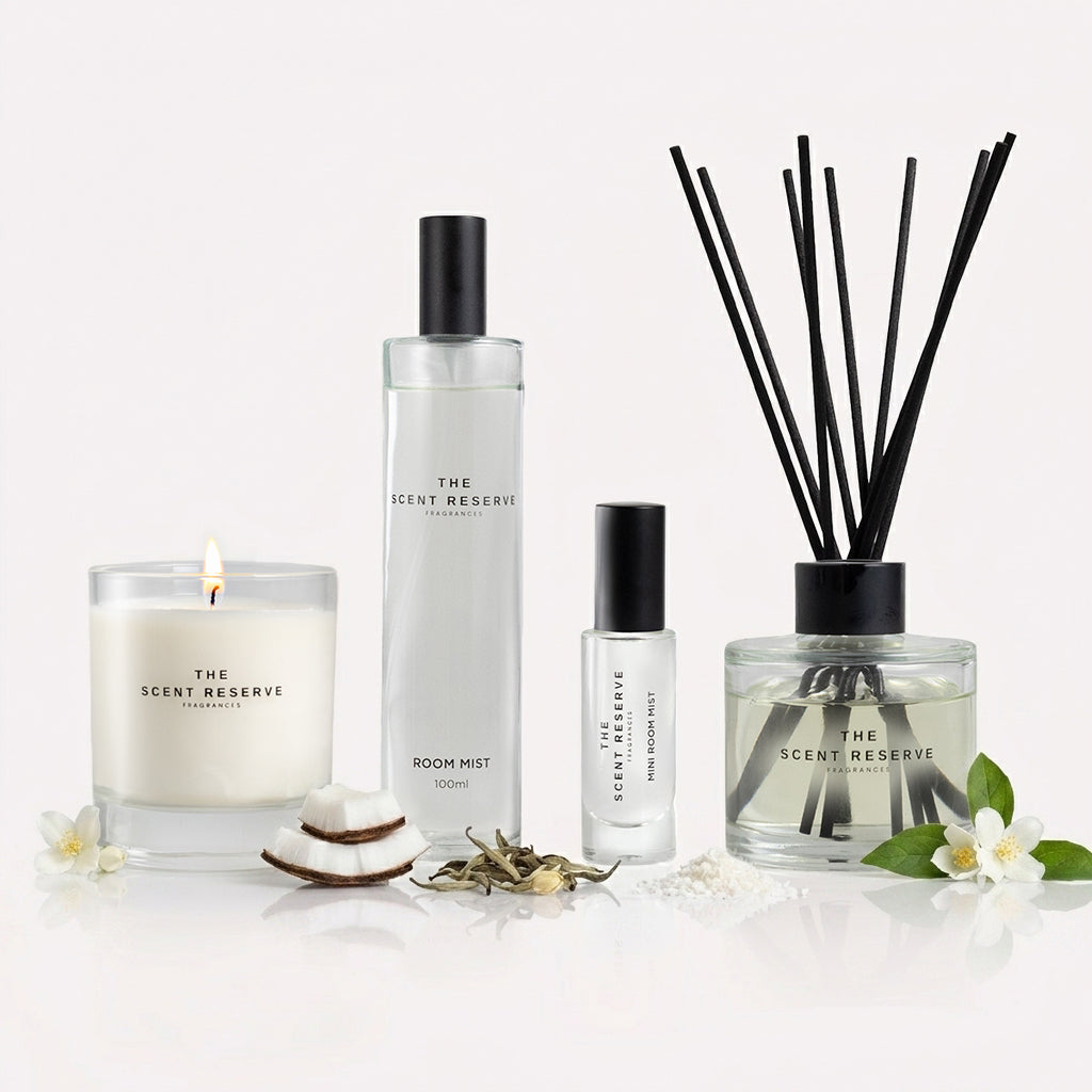 The Scent Reserve Coconut Leaf White Tea coffret parfum maison frais