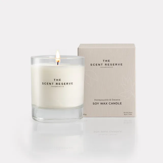 The Scent Reserve Honeysuckle & Davana bougie parfumée chèvrefeuille
