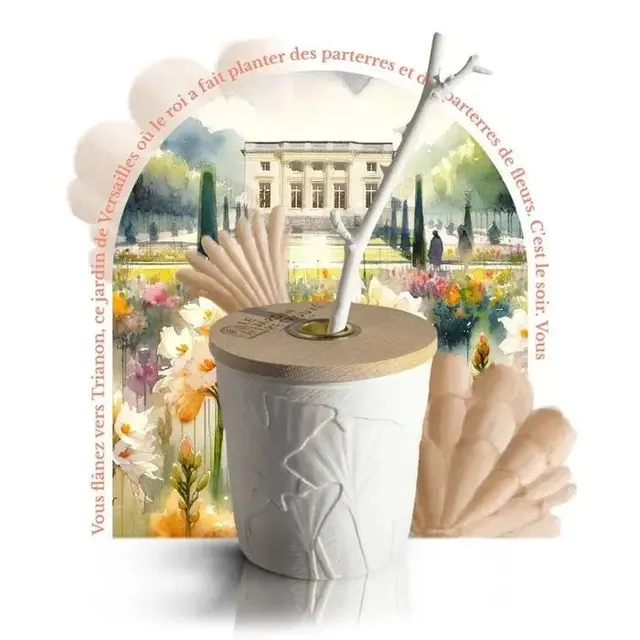 Le Jardin Retrouvé Tubéreuse Trianon diffuseur tige 125 ml fleurs blanches