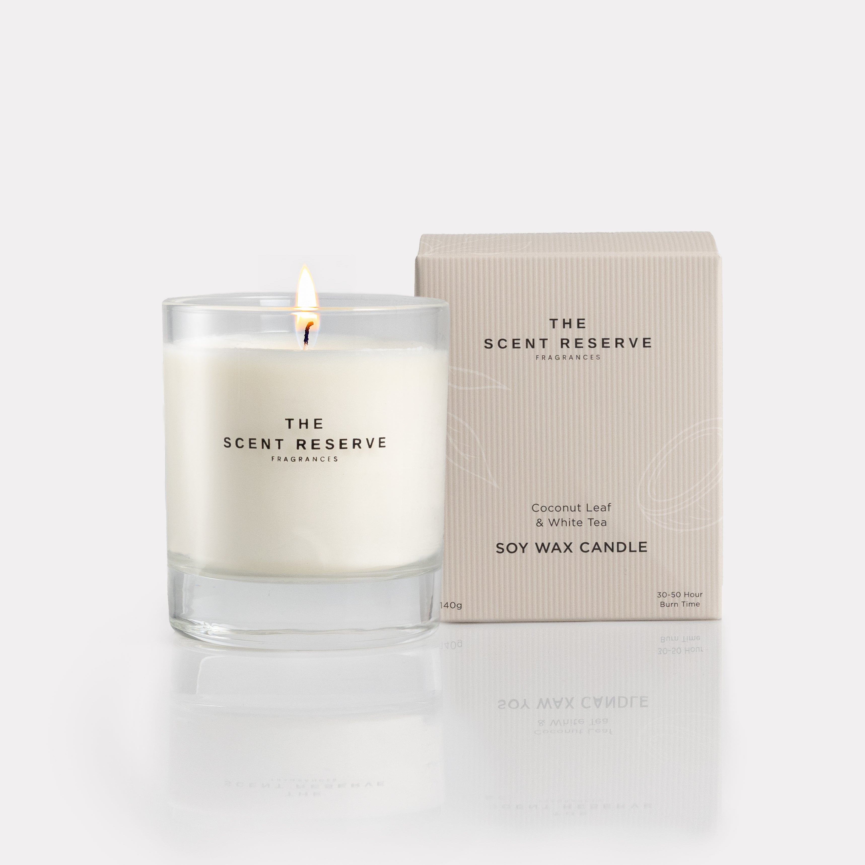 The Scent Reserve Coconut Leaf White Tea bougie cire de soja coco