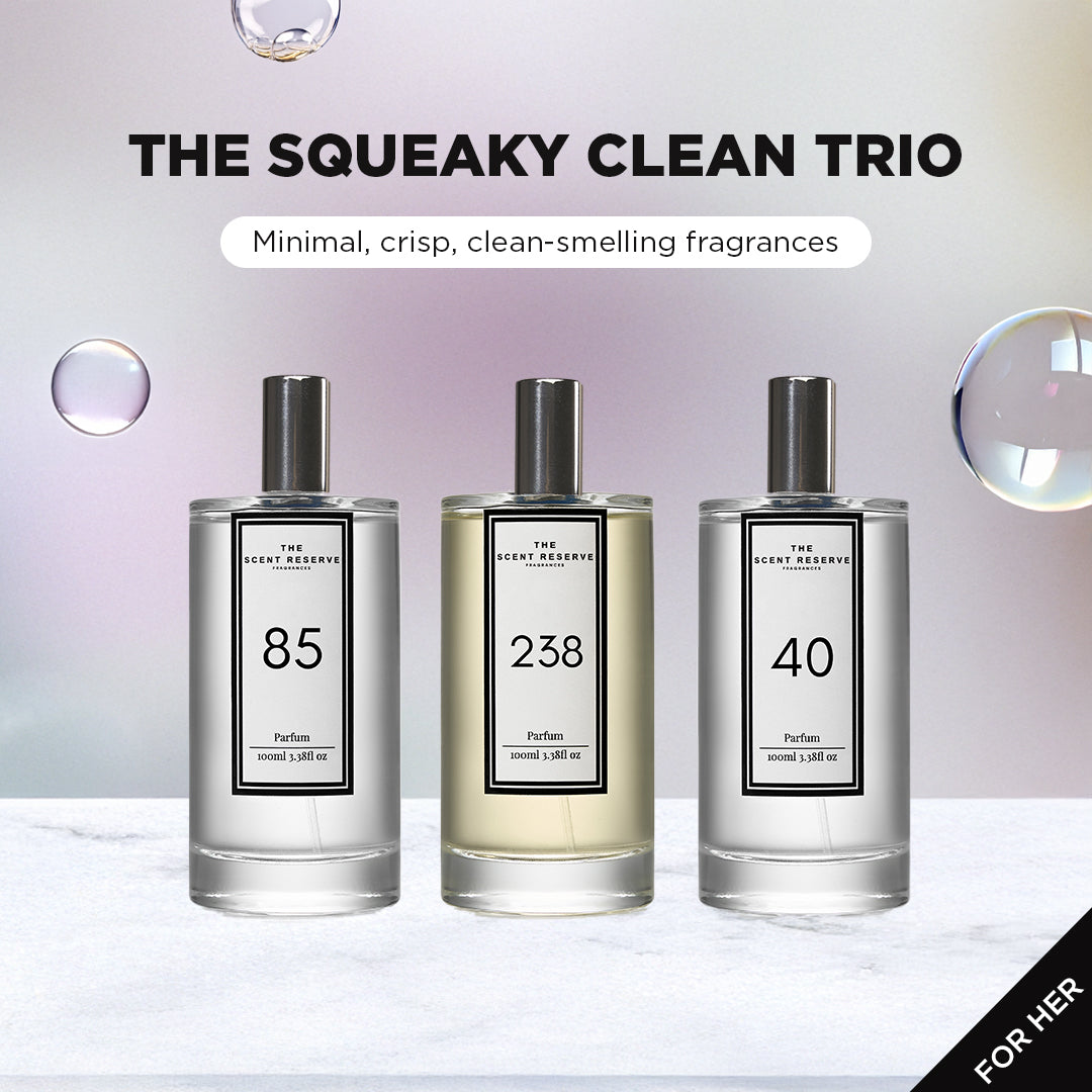 The Scent Reserve Trio parfum femme propre musc blanc cadeau