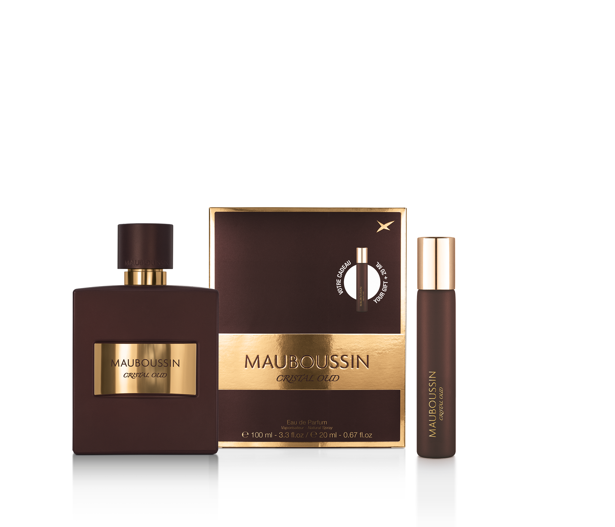 Mauboussin Cristal Oud coffret travel parfum homme 100+20 ml