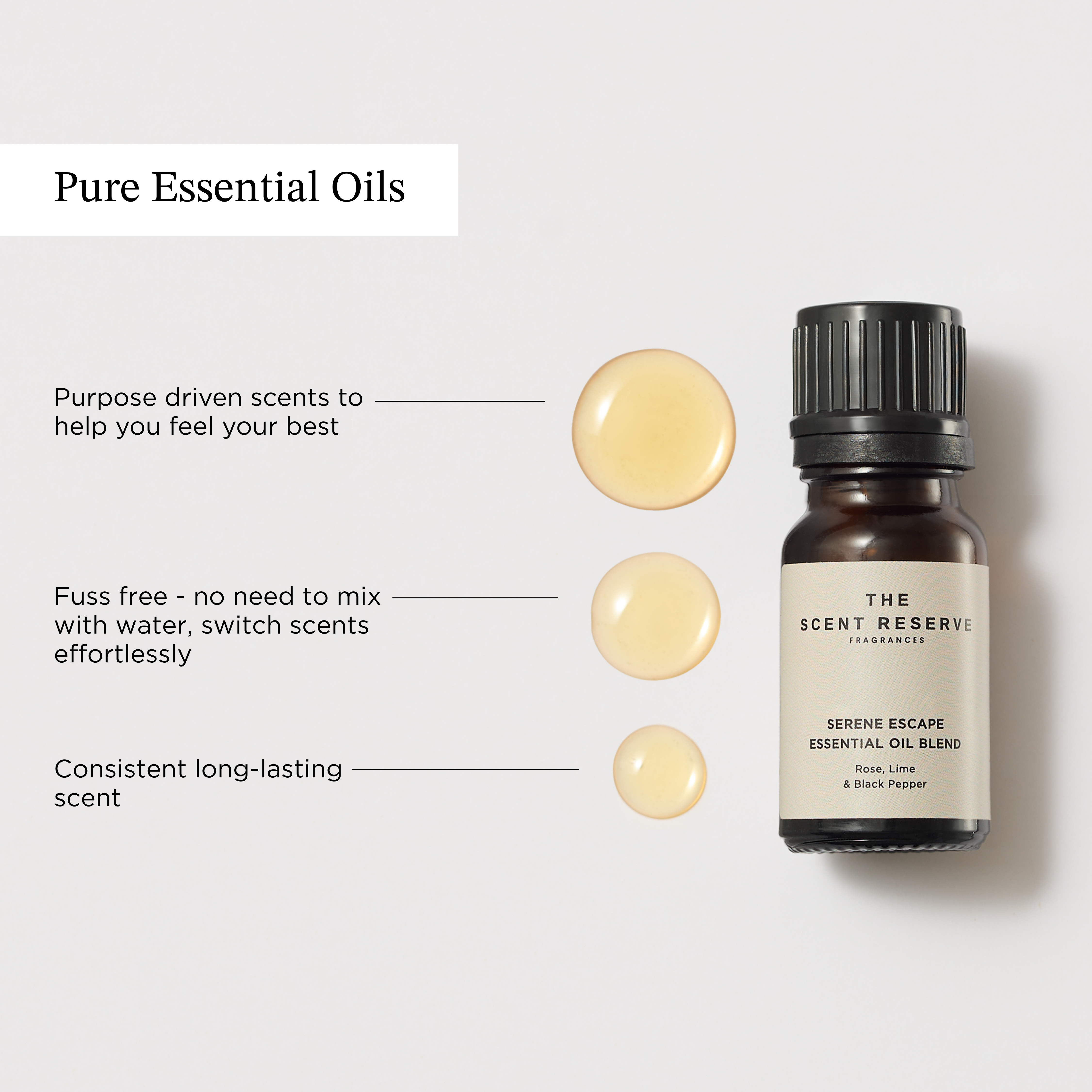 The Scent Reserve lot 3 huiles essentielles diffuseur naturel