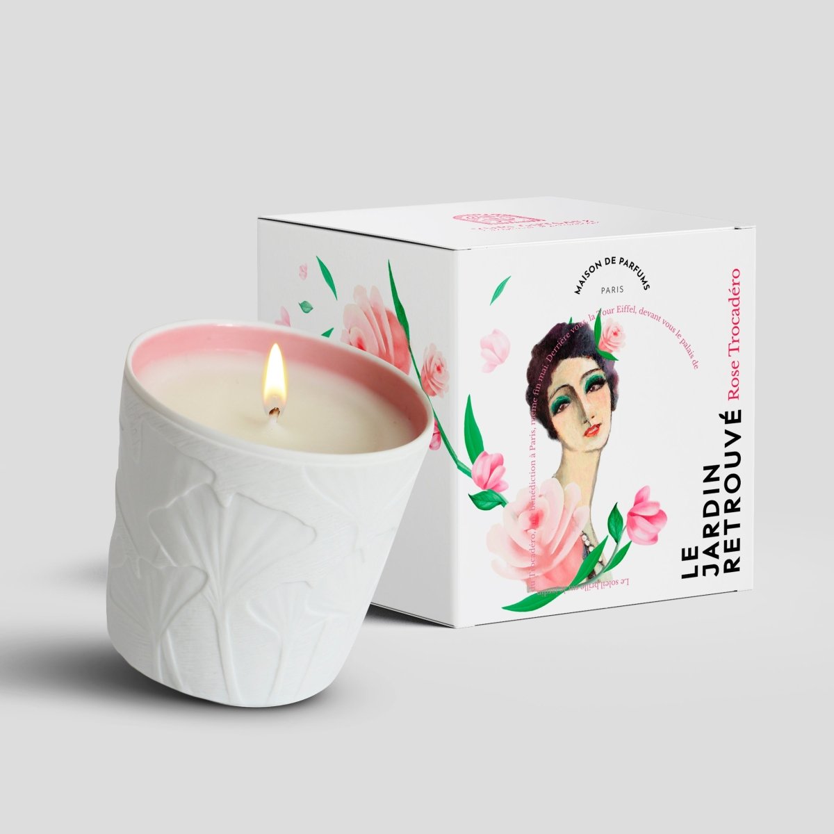 Le Jardin Retrouvé Rose Trocadéro bougie parfumée porcelaine rose