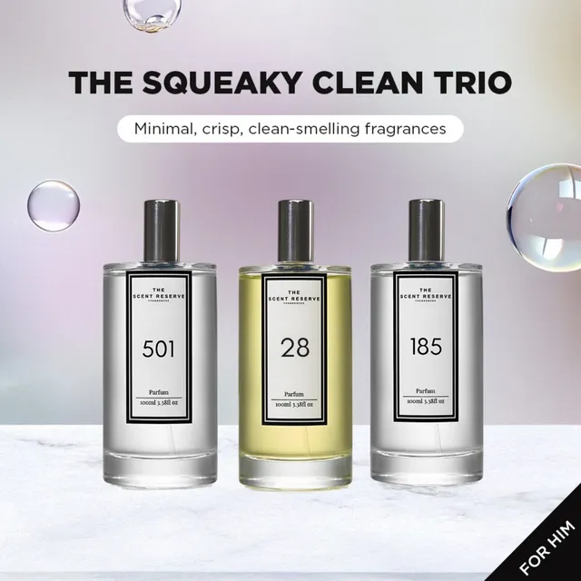 The Scent Reserve Squeaky Clean Trio parfum homme 3 flacons frais